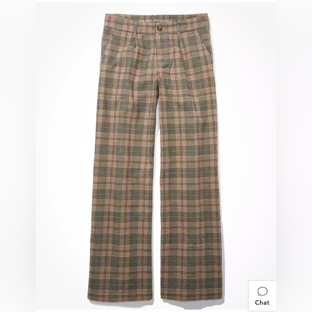 American Eagle Low-Rise Plaid Baggy Wide-Leg Pant. NWT.  TALL. never been worn